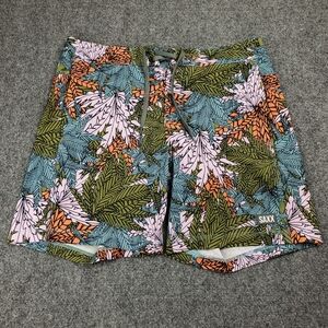 Saxx Swim Trunks Mens 32 DropTemp Lined Ballpark Pouch 2 in 1 Floral Multicolor